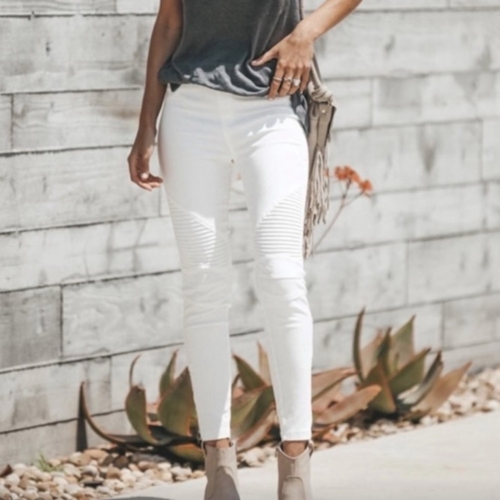White Moto Skinny Jeans NWT Small High Rise Ankle Zip Stretch